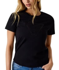 GUESS NEW BASIC Tricou cu m&acirc;necă scurtă, bumbac pur jetbla - tricou - 4
