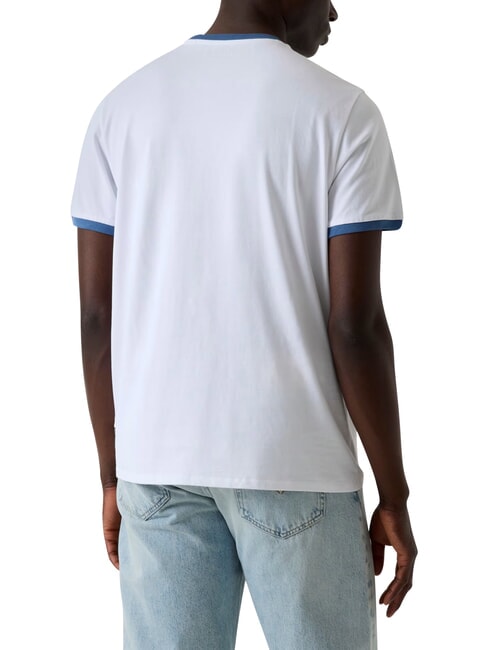 BASIC Tricou cu m&acirc;necă scurtă, bumbac pur alb purpuriu - tricou