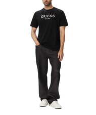 GUESS LOGO Tricou cu m&acirc;necă scurtă, bumbac pur jetbla - tricou - 3