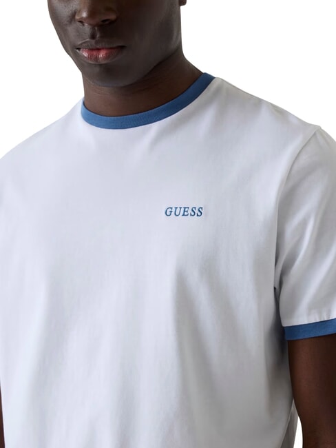 BASIC Tricou cu m&acirc;necă scurtă, bumbac pur alb purpuriu - tricou