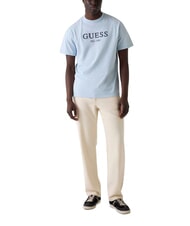 GUESS LOGO Tricou cu m&acirc;necă scurtă, bumbac pur albastru aerian - tricou - 3