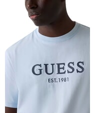 GUESS LOGO Tricou cu m&acirc;necă scurtă, bumbac pur albastru aerian - tricou - 4