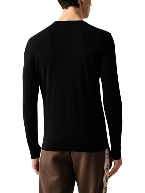 CORE Tricou cu m&acirc;necă lungă, slim jetbla - Pulovere pentru bărbați