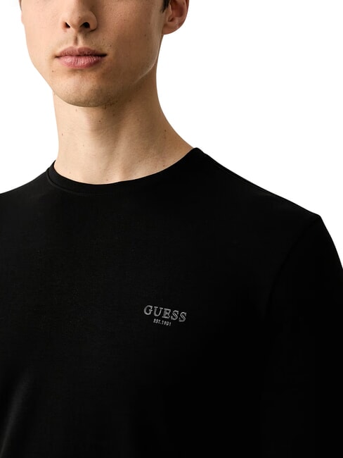 CORE Tricou cu m&acirc;necă lungă, slim jetbla - Pulovere pentru bărbați