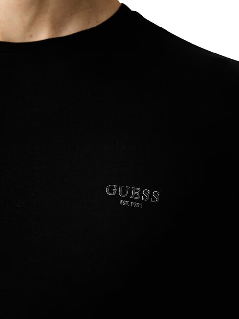 CORE Tricou cu m&acirc;necă lungă, slim jetbla - Pulovere pentru bărbați