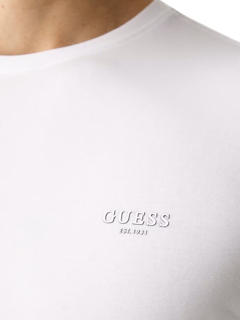 CORE Tricou cu m&acirc;necă lungă, slim alb purpuriu - Pulovere pentru bărbați