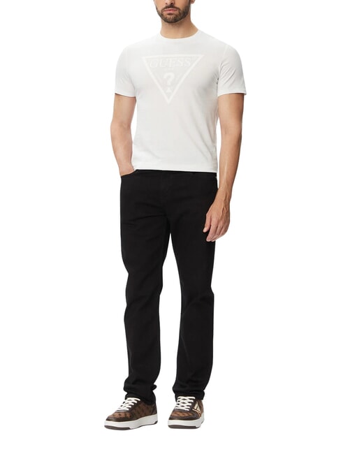 CORE Tricou cu m&acirc;necă scurtă, bumbac pur alb purpuriu - tricou