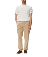 GUESS LOGO Tricou cu m&acirc;necă scurtă, bumbac pur alb purpuriu - tricou - 3