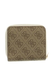 GUESS KIDS Portofel compact, cu fermoar 4g aop bej alb - Portofele femei - 2