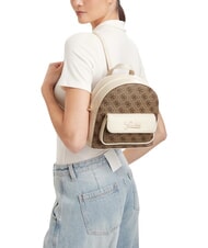GUESS GIRL Rucsac cu buzunar frontal 4g aop bej alb - Genți femei - 2