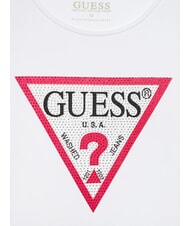 GUESS KIDS Tricou cu m&acirc;necă lungă și strasuri alb purpuriu - Tricou copil - 3