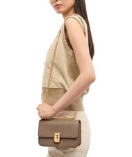 TRUSSARDI CAMEO Geantă de umăr mini, din piele taupe de deșert - Genți femei - 2