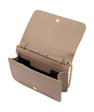 TRUSSARDI RIVETTO Geantă de umăr mini, din piele taupe de deșert - Genți femei - 3