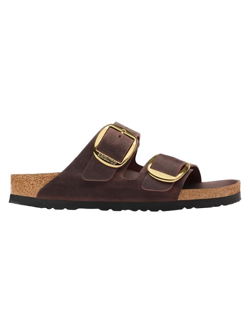 ARIZONA BIG BUCKLE HEX Sandale tip papuc din piele uleiată habana - Pantofi femei
