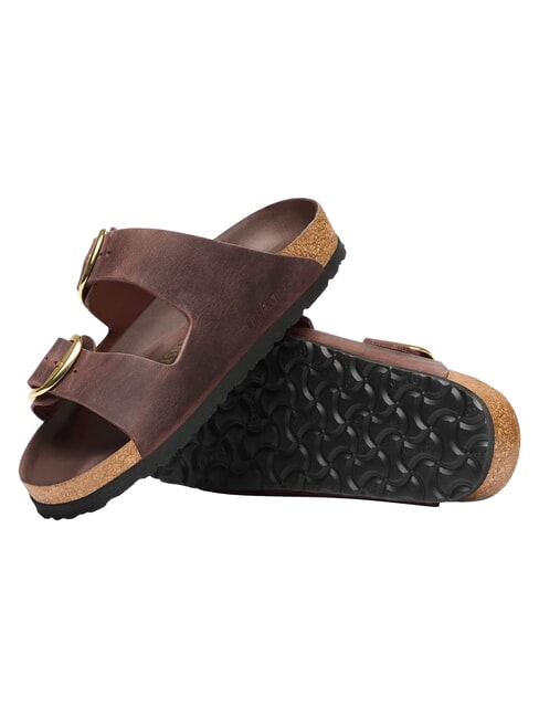 ARIZONA BIG BUCKLE HEX Sandale tip papuc din piele uleiată habana - Pantofi femei