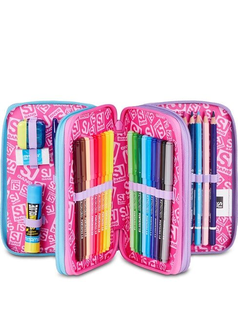 GLOW LED UNICORN GIRL Penar cu trusă școlară liliac moale - Penare și accesorii