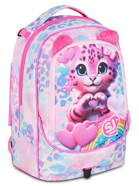 HEART BUDDY GIRL Rucsac cu troler, detașabil păpușă roz - Rucsacuri cu role