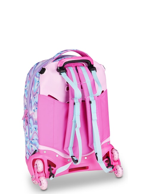 GLOW LED UNICORN GIRL Rucsac tip troler 3 &icirc;n 1 liliac moale - Rucsacuri cu role