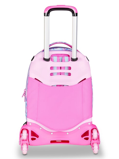 GLOW LED UNICORN GIRL Rucsac tip troler 3 &icirc;n 1 liliac moale - Rucsacuri cu role