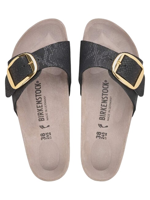MADRID BIG BUCKLE Sandale cu o singură baretă piton negru - Pantofi femei