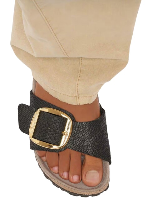 MADRID BIG BUCKLE Sandale cu o singură baretă piton negru - Pantofi femei