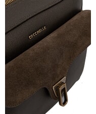 COCCINELLE BEAT WAXED Geantă de umăr noroi - Genți femei - 4