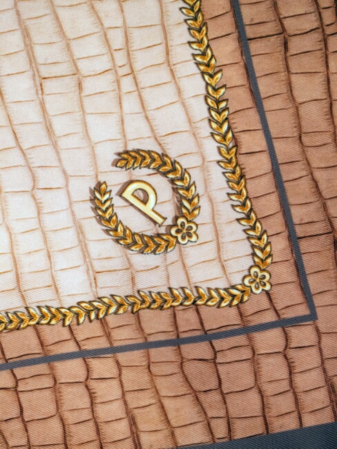 CROCO LOGO Eşarfă crocus maro - Eșarfe