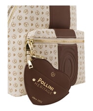 POLLINI HERITAGE Rucsac cu buzunar frontal și breloc fildeș maro - Genți femei - 5