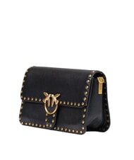 PINKO LOVE ONE SLOUCHY Geantă de umăr mini aur negru-vechi - Genți femei - 2