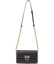 PINKO LOVE ONE SLOUCHY Geantă de umăr mini aur negru-vechi - Genți femei - 4