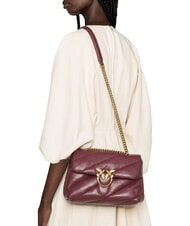 PINKO CLASSIC LOVE PUFF Geanta din piele Nappa coacăze intense - aur antic - Genți femei - 5