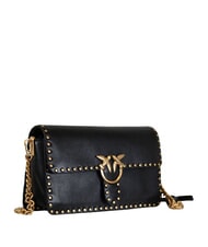 PINKO LOVE ONE SLOUCHY Geantă de umăr aur negru-vechi - Genți femei - 2