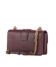 PINKO LOVE ONE CLASSIC Geantă de umăr mini din piele coacăze intense - aur antic - Genți femei - 2