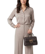 PINKO CLASSIC LADY LOVE BAG geanta chevron maro marasca-auriu antic - Genți femei - 2