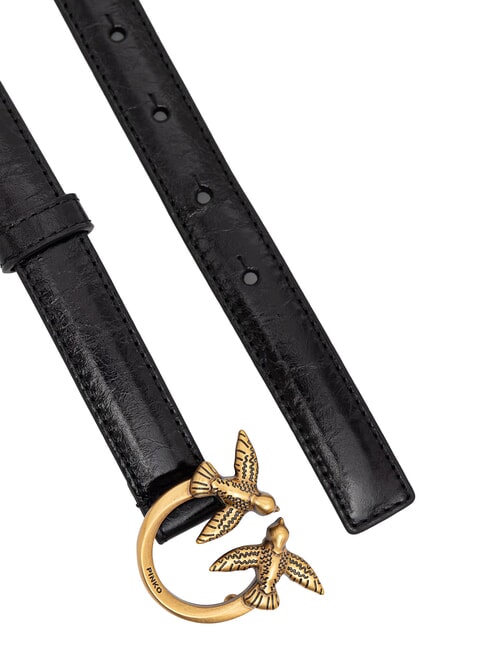 LOVE BERRY Curea de piele aur negru-vechi - Curele