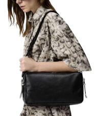 PINKO 24 CLASSIC Geantă de umăr negru-argint vechi - Genți femei - 2