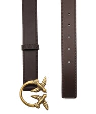 PINKO LOVE BERRY Curea de piele maro marasca-auriu antic - Curele - 2