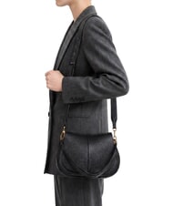 GIANNI CHIARINI HELENA ROUND Geantă de umăr din piele, cu curea de umăr negru - Genți femei - 6