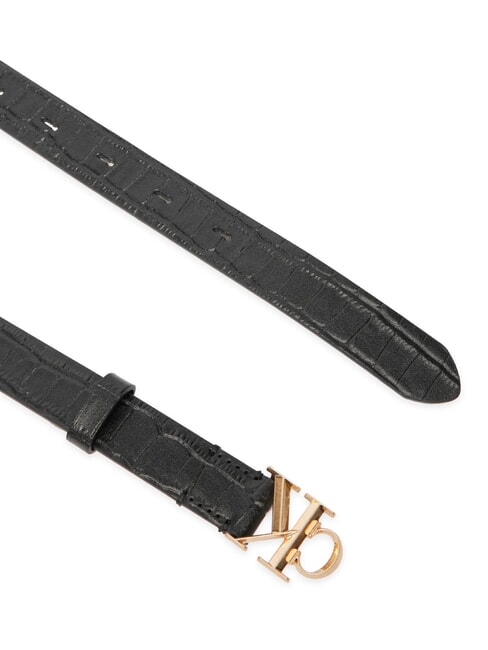 FACET CK BUCKLE Curea din piele cu două fețe negru / auriu deschis antic - Curele