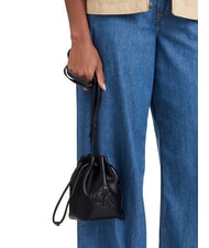 CALVIN KLEIN BOLD CK Geantă de umăr mini cu găleată pe negru - Genți femei - 2