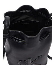 CALVIN KLEIN BOLD CK Geantă de umăr mini cu găleată pe negru - Genți femei - 5