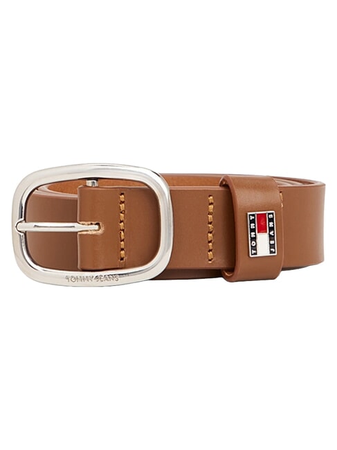 TOMMY JEANS OVAL  Curea din piele scurtabilă coniac - Curele