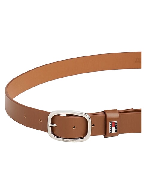 TOMMY JEANS OVAL  Curea din piele scurtabilă coniac - Curele