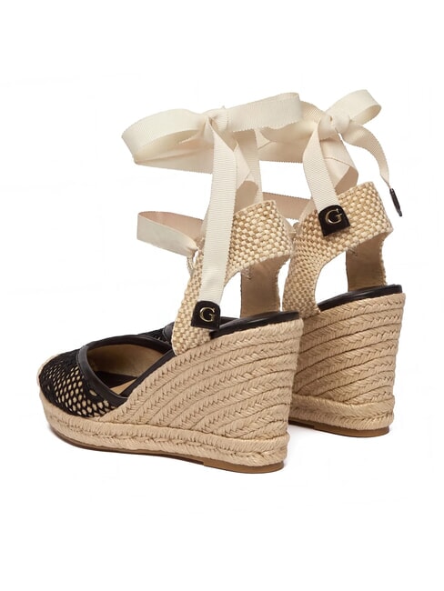 CHEYIN Sandale espadrile cu toc de 10 cm negru natural - Pantofi femei