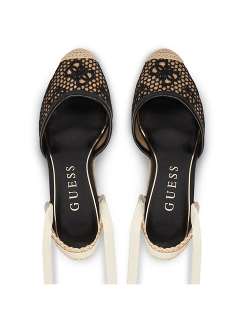 CHEYIN Sandale espadrile cu toc de 10 cm negru natural - Pantofi femei