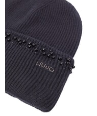 LIUJO PERLE Căciulă tricotată cu mărgele BLACK - Căciuli - 3