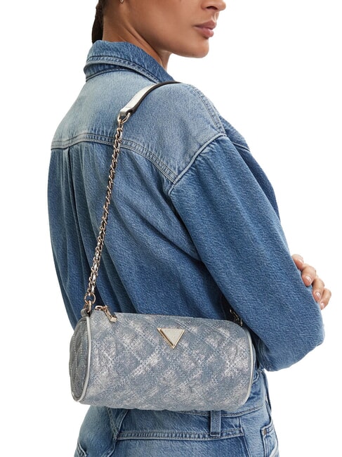 GIULLY 2 Geantă de umăr mini denim metalic - Genți femei