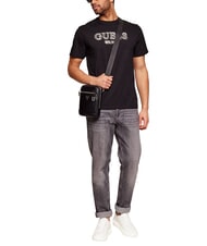 GUESS MONACO Geantă mini din piele BLACK - Genți de umăr bărbați - 4