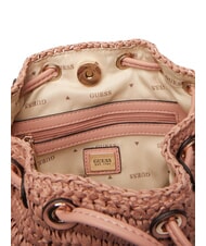 GUESS OFELIA Geantă mini tip găleată cu curea de umăr roz coral - Genți femei - 4