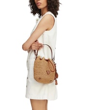 GUESS OFELIA Geantă mini tip găleată cu curea de umăr natural / coniac - Genți femei - 2
